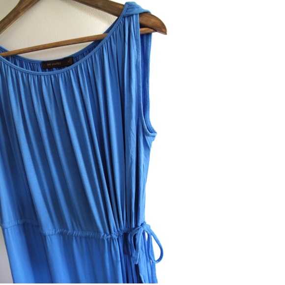 The Limited Toga Gladiator Blue Maxi Dress with Tie Waist Medium - Picture 3 of 6